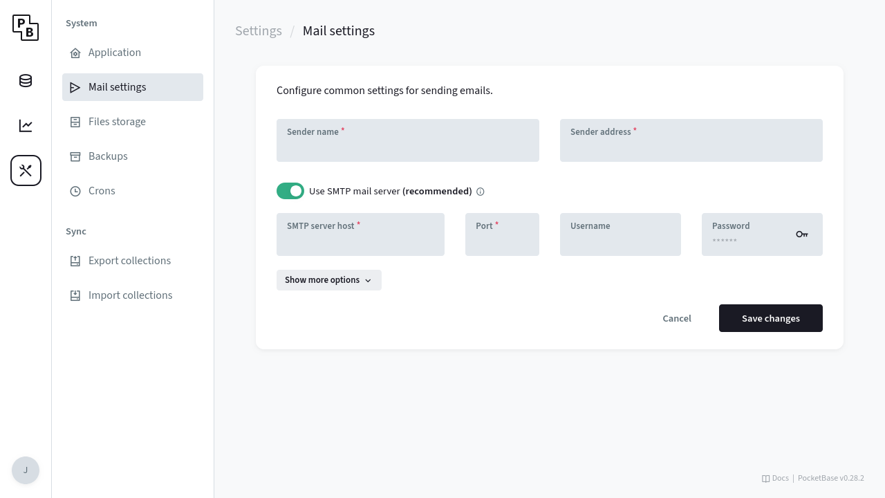 Setting up email credentials
